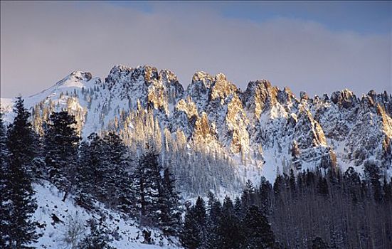 积雪,顶峰,圣胡安山,科罗拉多