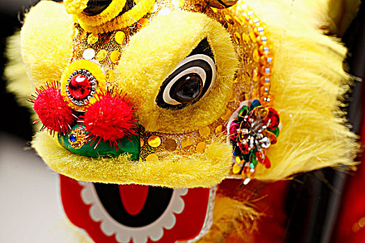 黄色,狮子,跳舞,玩具,春节,装饰