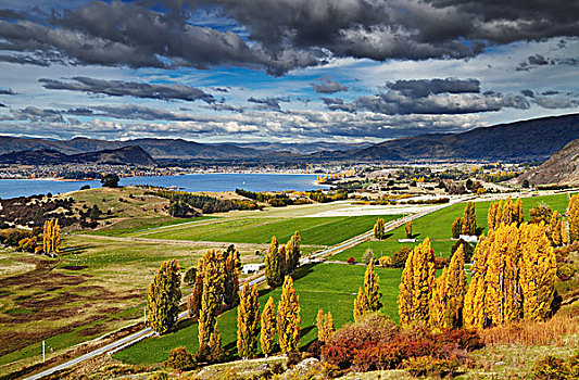 瓦纳卡湖,风景,攀升,南岛,新西兰
