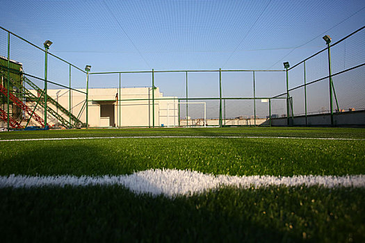 足球场,体育,笼式足球,绿茵场,草地,灯光,线条,绿色