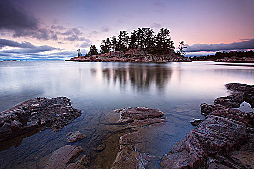 岛屿,乔治亚湾,基拉尼省立公园,安大略省,加拿大