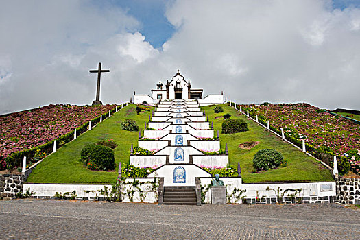 小教堂,偏僻寺院,草原,冰岛,亚速尔群岛,葡萄牙,欧洲