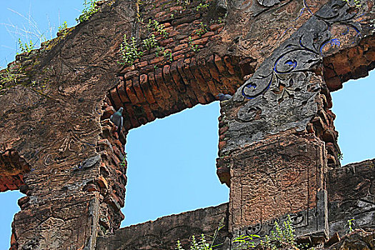 毁坏,墙壁,举止,标识,过去,民间艺术,博物馆,达卡,孟加拉,十一月,2008年