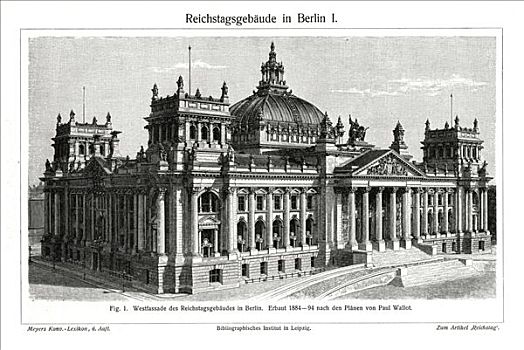 德国国会大厦,柏林,德国,迟,19世纪,艺术家,未知