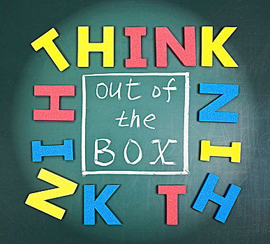 思考,室外,盒子,彩色,文字,黑板