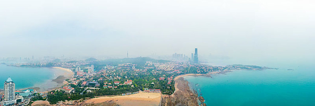 航拍山东青岛八大关景区