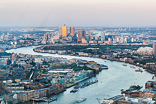 风景,金丝雀码头,金融中心,泰晤士河,伦敦,英国,欧洲