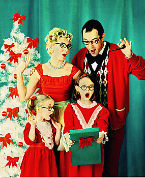 肖像,家庭,圣诞节