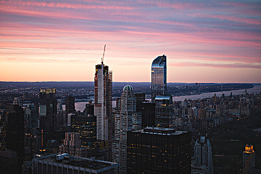 城市,风景,摩天大楼,曼哈顿,纽约,美国