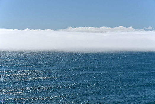 湖,雾,上方,海洋,奇洛埃,巴塔哥尼亚,智利,南美