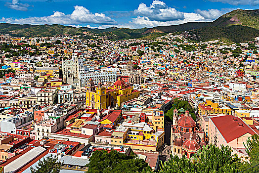 景色,俯视,瓜纳华托,城市,许多,历史,教堂,瓜纳华托州,墨西哥