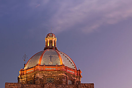 墨西哥,瓜纳华托,教堂,圆顶,黃昏