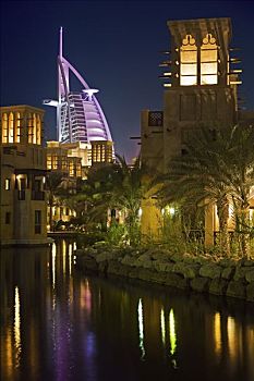 阿联酋,迪拜,第一,地区,传统,风,塔,特写