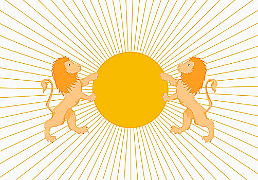 太阳,两个,狮子