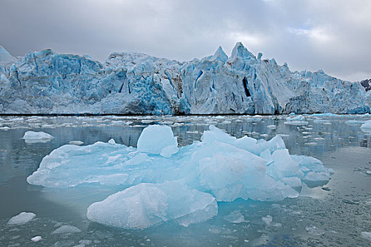 冰河,陆地,斯匹茨卑尔根岛,斯瓦尔巴特群岛,挪威