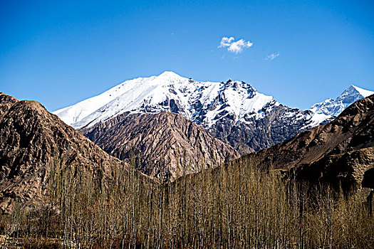 新疆,山,雪山,蓝天