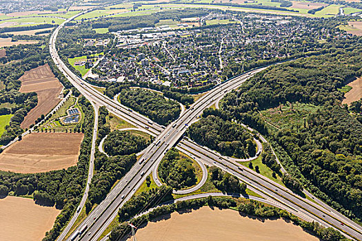 航拍,高速公路,十字架,交叉,多特蒙德,区域,北莱茵威斯特伐利亚,德国,欧洲