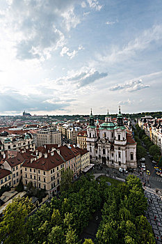 圣尼古拉斯教堂,老城广场,布拉格,捷克共和国,欧洲