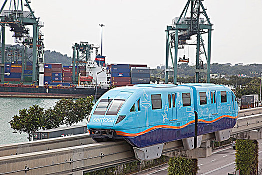 单轨铁路,圣淘沙,入口,车站,背景,新加坡