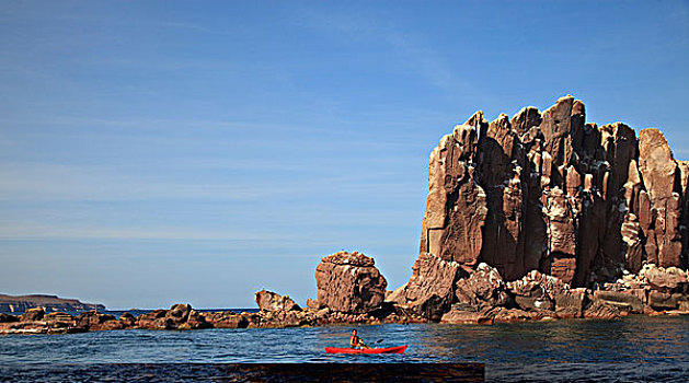 父子,划船,国家,海洋公园,北下加利福尼亚州,墨西哥