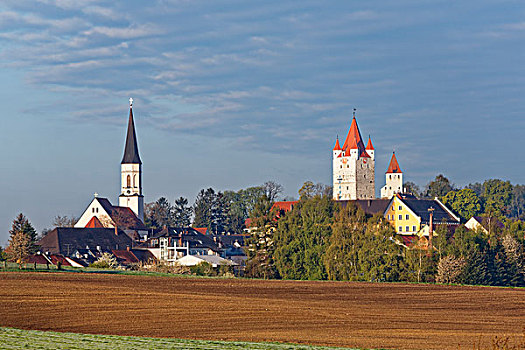 教区教堂,城堡,上巴伐利亚,巴伐利亚,德国,欧洲