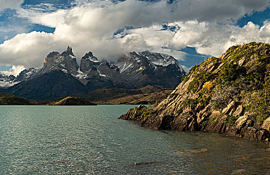 黎明,上方,拉哥裴赫湖,托雷德裴恩国家公园,巴塔哥尼亚,智利