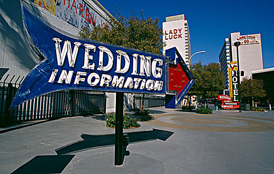 婚礼,信息,广告牌,路边,拉斯维加斯,内华达,美国