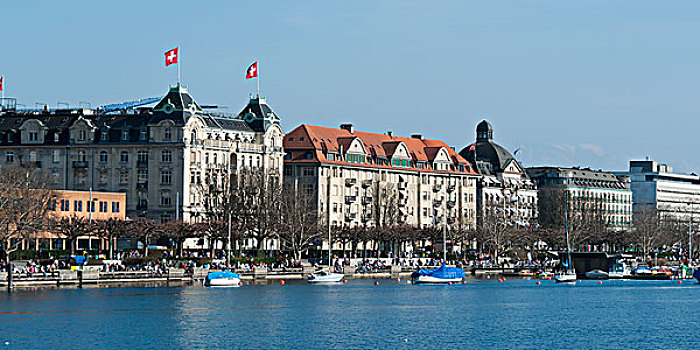 船,建筑,水岸,苏黎世,瑞士