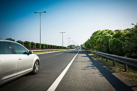 汽车,沥青,道路,夏天