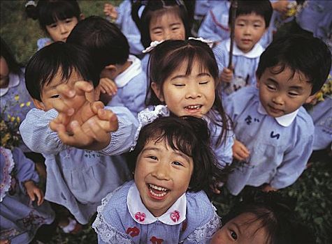 日本人,幼儿园,孩子,男孩,女孩,京都,日本,亚洲
