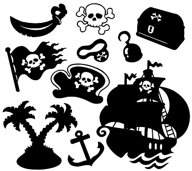 海盗,剪影,收集
