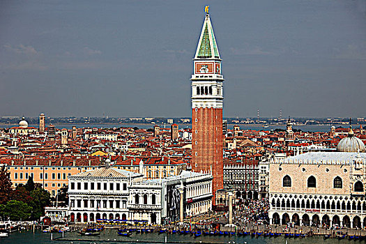 意大利,威尼斯,钟楼,天际线,航拍