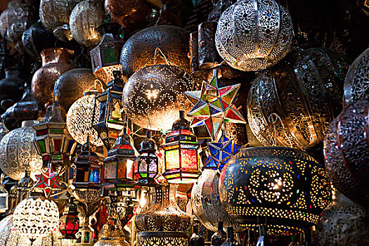灯笼,出售,露天市场,玛拉喀什,马拉喀什,摩洛哥