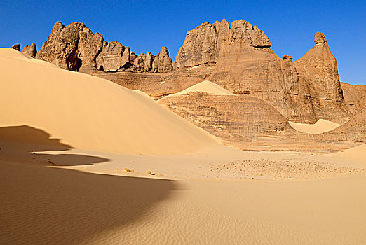砂岩,石头,排列,锡,塔西里,阿哈加尔,塔曼拉塞特,阿尔及利亚,撒哈拉沙漠,北非
