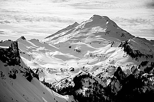 积雪,风景,贝克山,华盛顿,美国