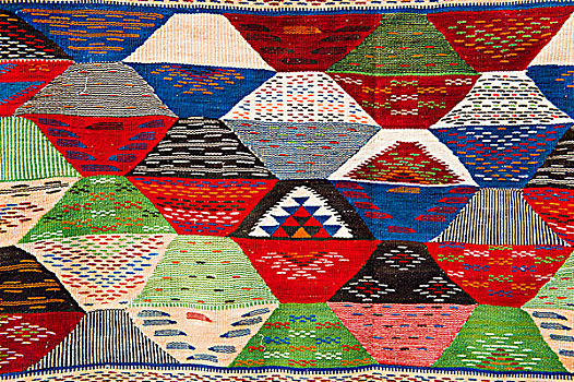 特写,风景,彩色,图案,编织物,地毯,玛拉喀什,摩洛哥,非洲