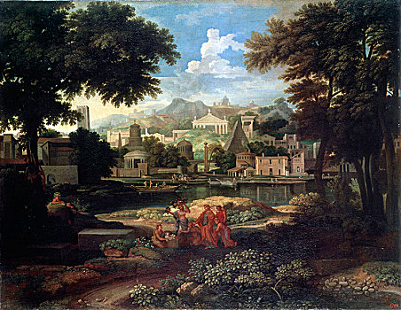 风景,尼罗河,迟,17世纪,18世纪,艺术家