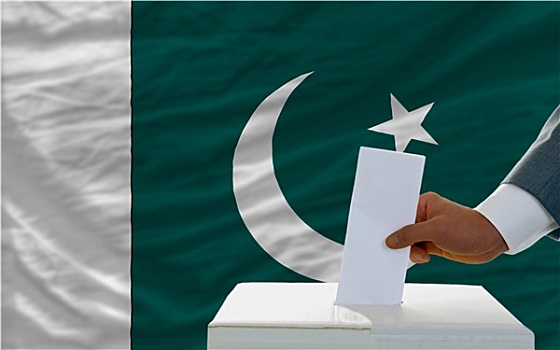 男人,投票,选举,巴基斯坦,正面,旗帜