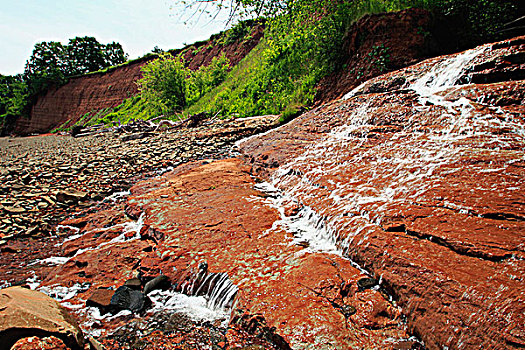 水,落下,石头,新斯科舍省,加拿大