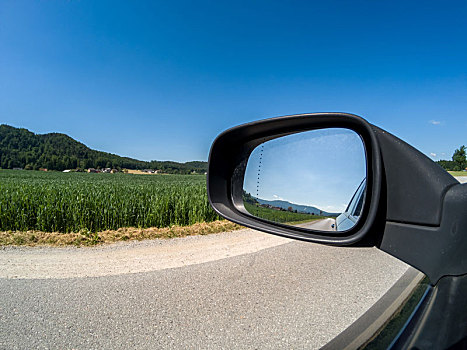 道路,反光镜,晴朗,天气