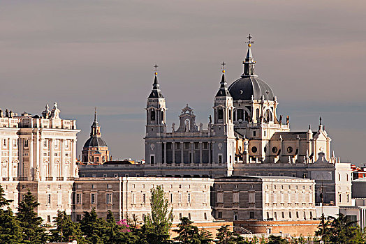 皇宫,马德里皇宫,大教堂,马德里,西班牙,欧洲