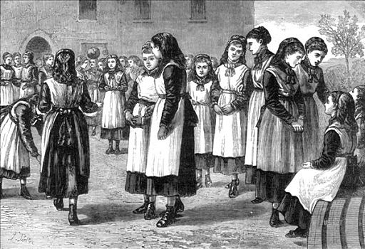 皇家,学校,女孩,山,上升,伦敦,1875年,艺术家,未知