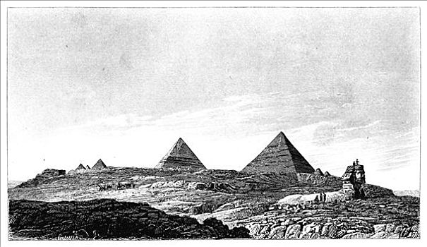 金字塔,狮身人面像,吉萨金字塔,埃及,19世纪,艺术家