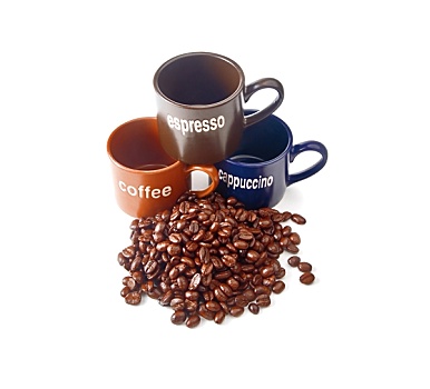咖啡杯,咖啡豆