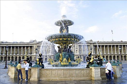 喷泉,地点,协和飞机,巴黎,法国