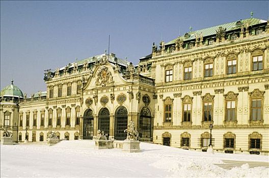 奥地利,维也纳,宫殿,雪