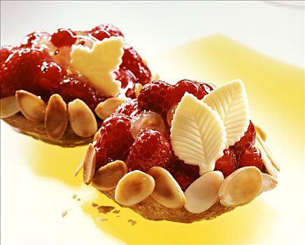 树莓,红浆果,果料小馅饼