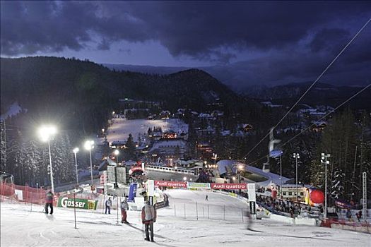 风景,结束,区域,第一,跑,障碍滑雪,2004年,塞梅宁,下奥地利州