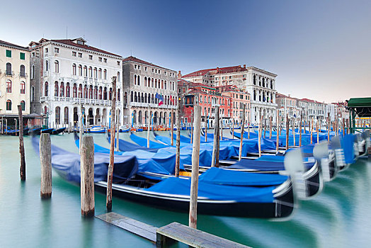 小船,大运河,黎明,威尼斯,意大利,欧洲