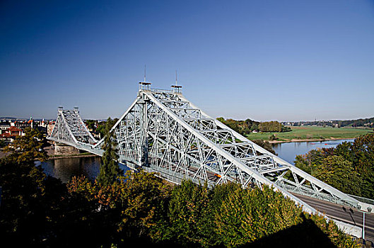 历史,桥,穿过,易北河,区域,德累斯顿,萨克森,德国,欧洲